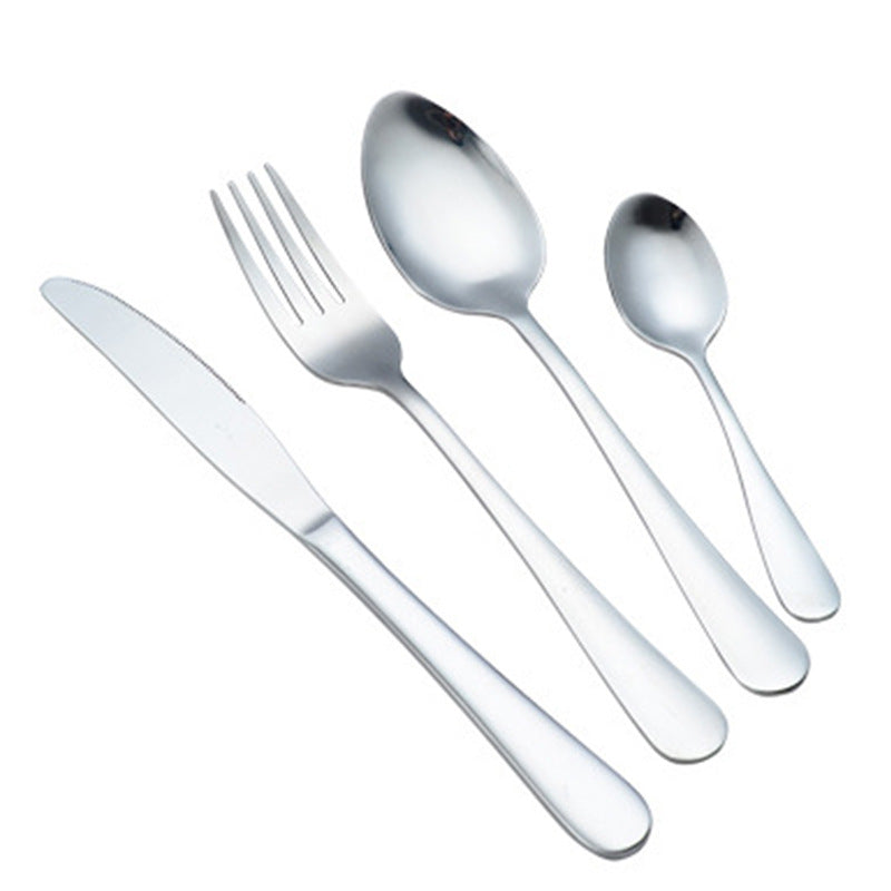 Round-tipped knife, fork and spoon set of four pieces