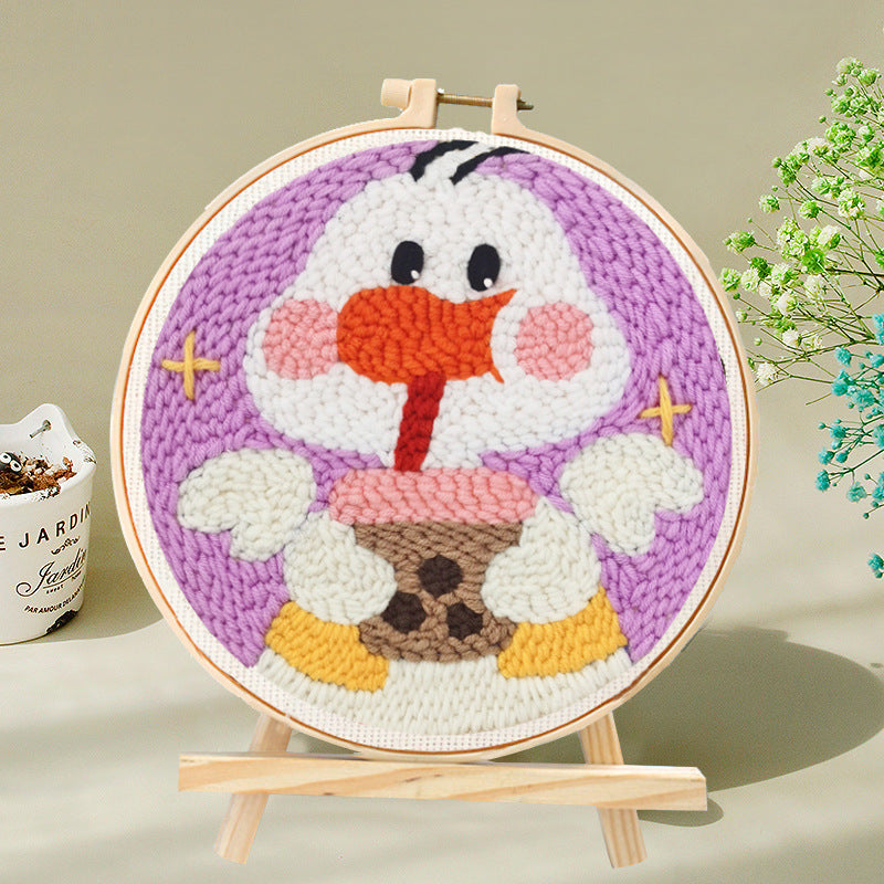 Russian Poke Embroidery DIY Craft Kit with Linen and Wool