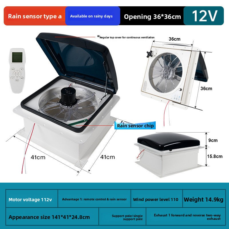 RV 12V Manual Remote Control Exhaust Fan