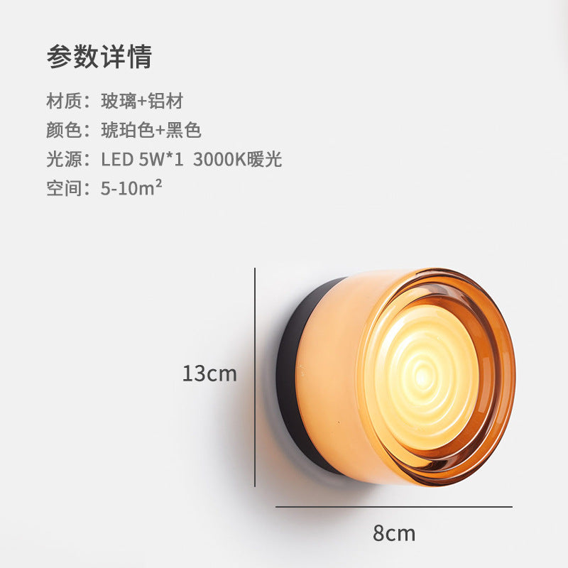 Scandinavian Normcore Glass Wall Lamp Designer Aisle Bedroom Bedside Atmosphere Lamp Creative Bathroom Led Mirror Headlight