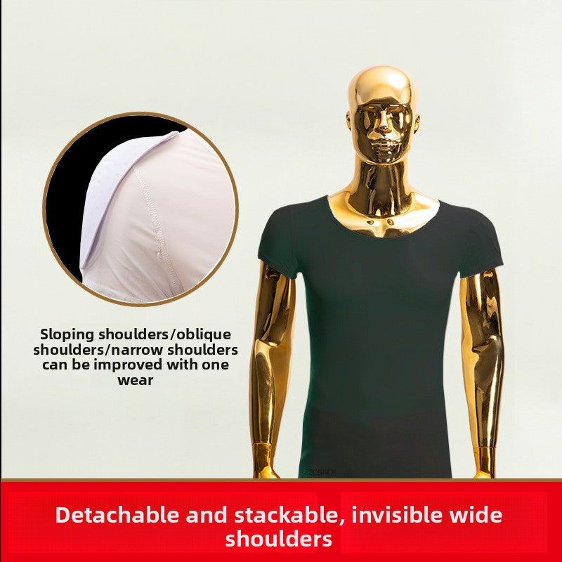 Seamless Fake Muscle Shirt with Removable Pads