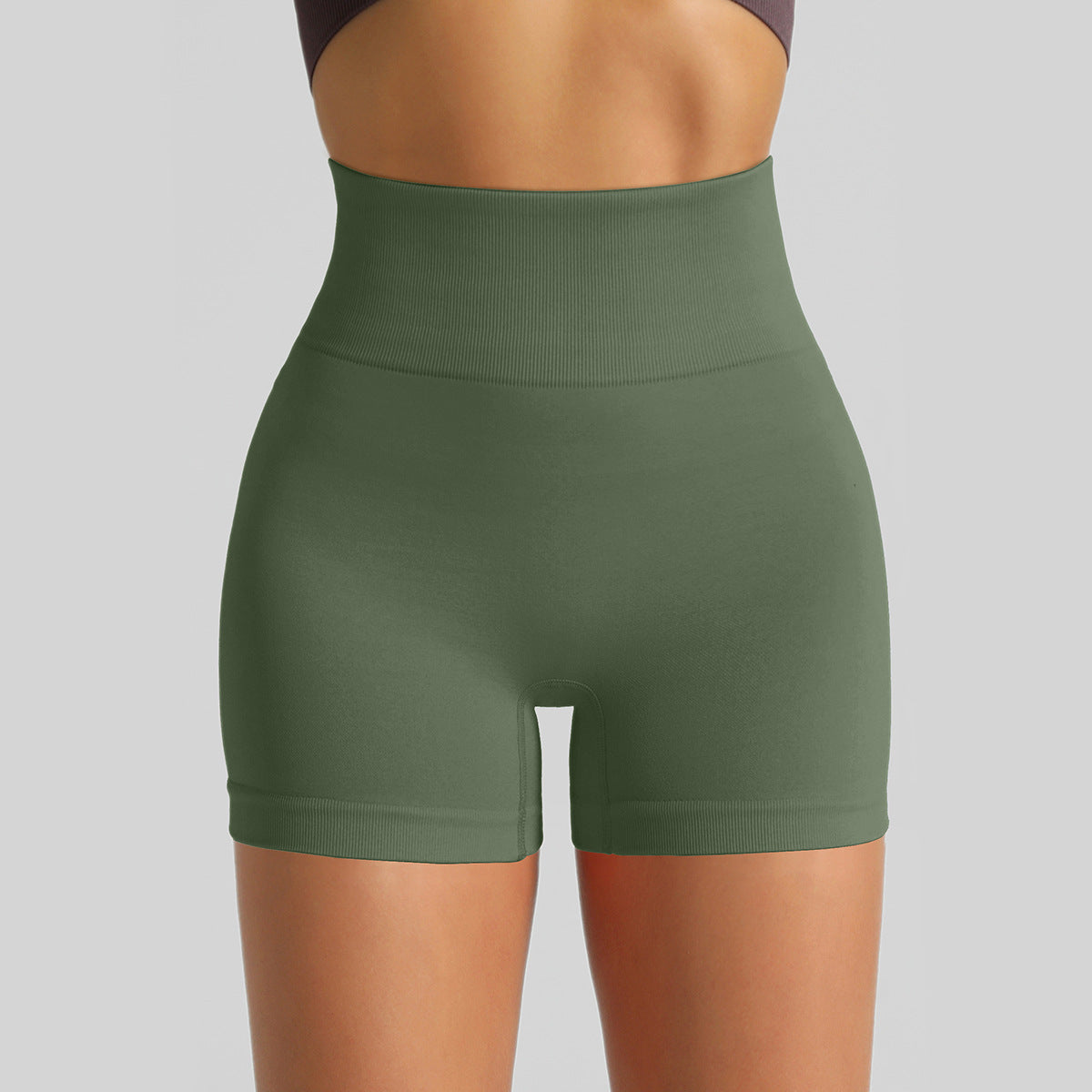 Seamless High-Waist Yoga Fitness Shorts