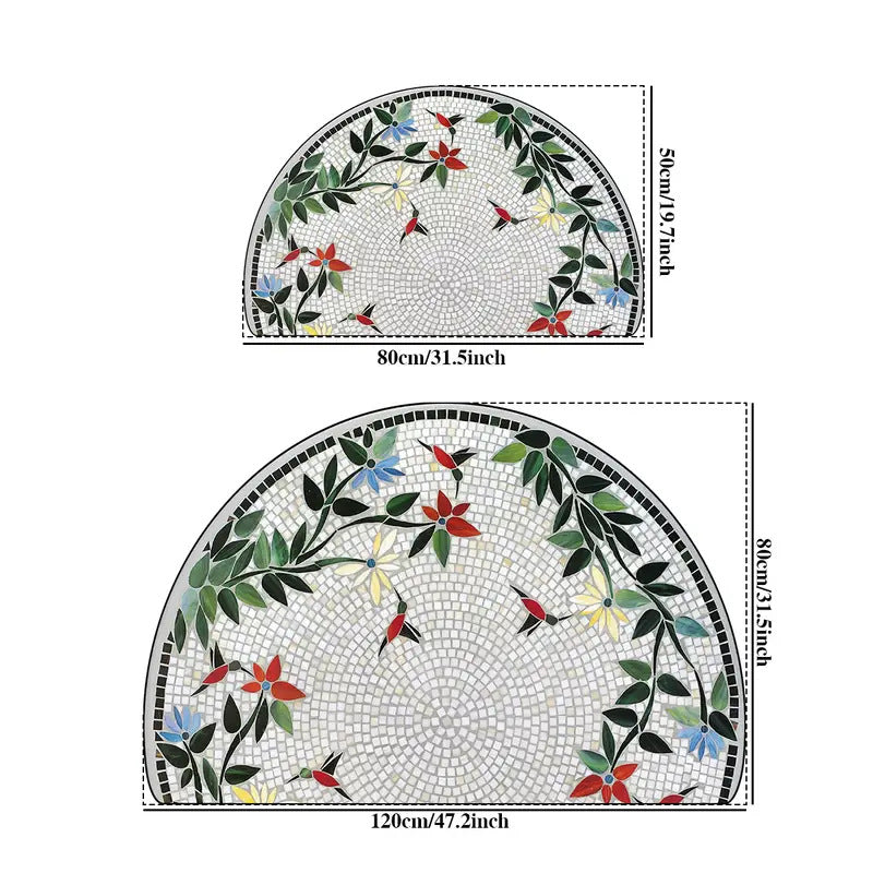 Semi-round Absorbent Non-slip Bathroom Mat