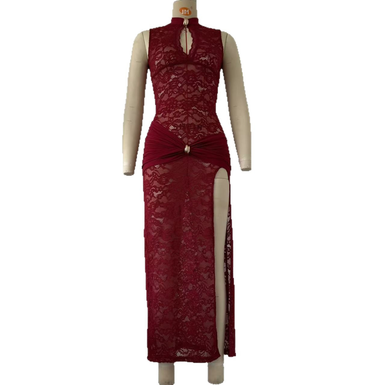 sexy fashion lace hollow sleeveless dress