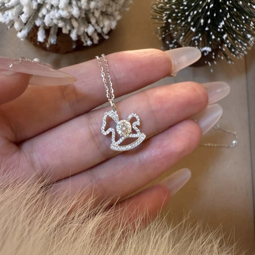 Silver Sparkling Diamond Meteor Necklace