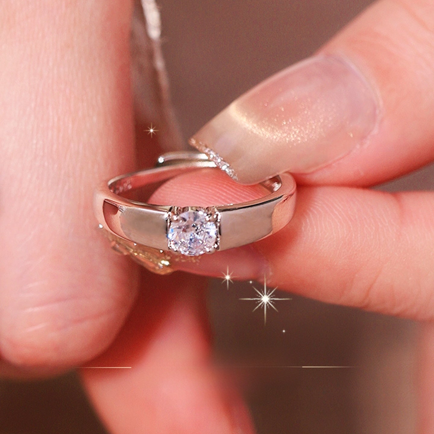 Simulated Moissanite Wedding Ring Set
