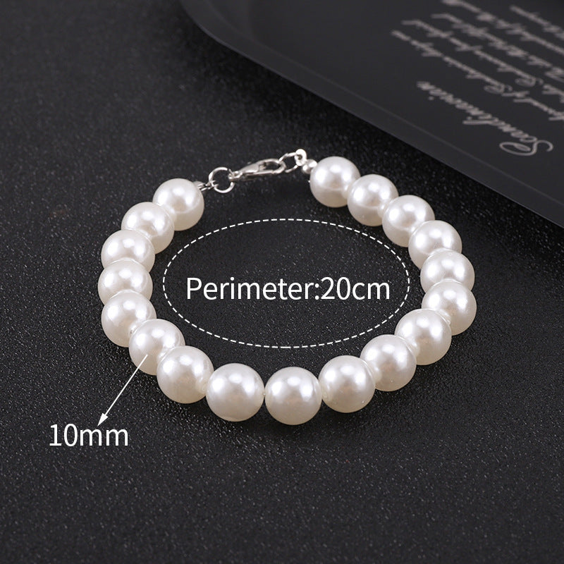 Single-layer men's pearl necklace