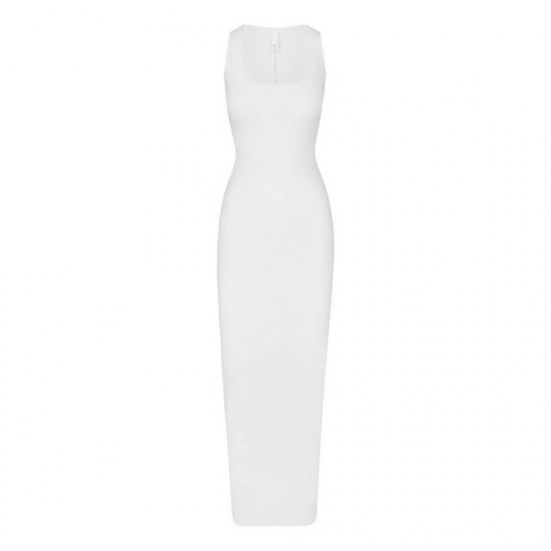 Skims Vintage U-Neck Slit Long Dress