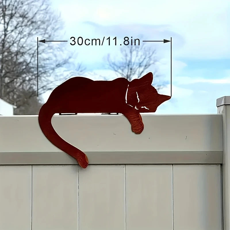 Sleeping Cat Fence Decor