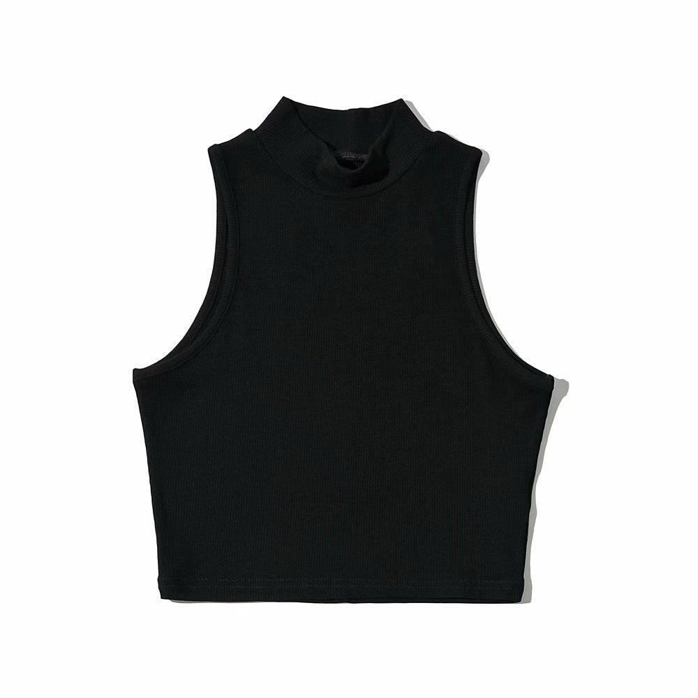 Sleeveless stand collar slim small vest