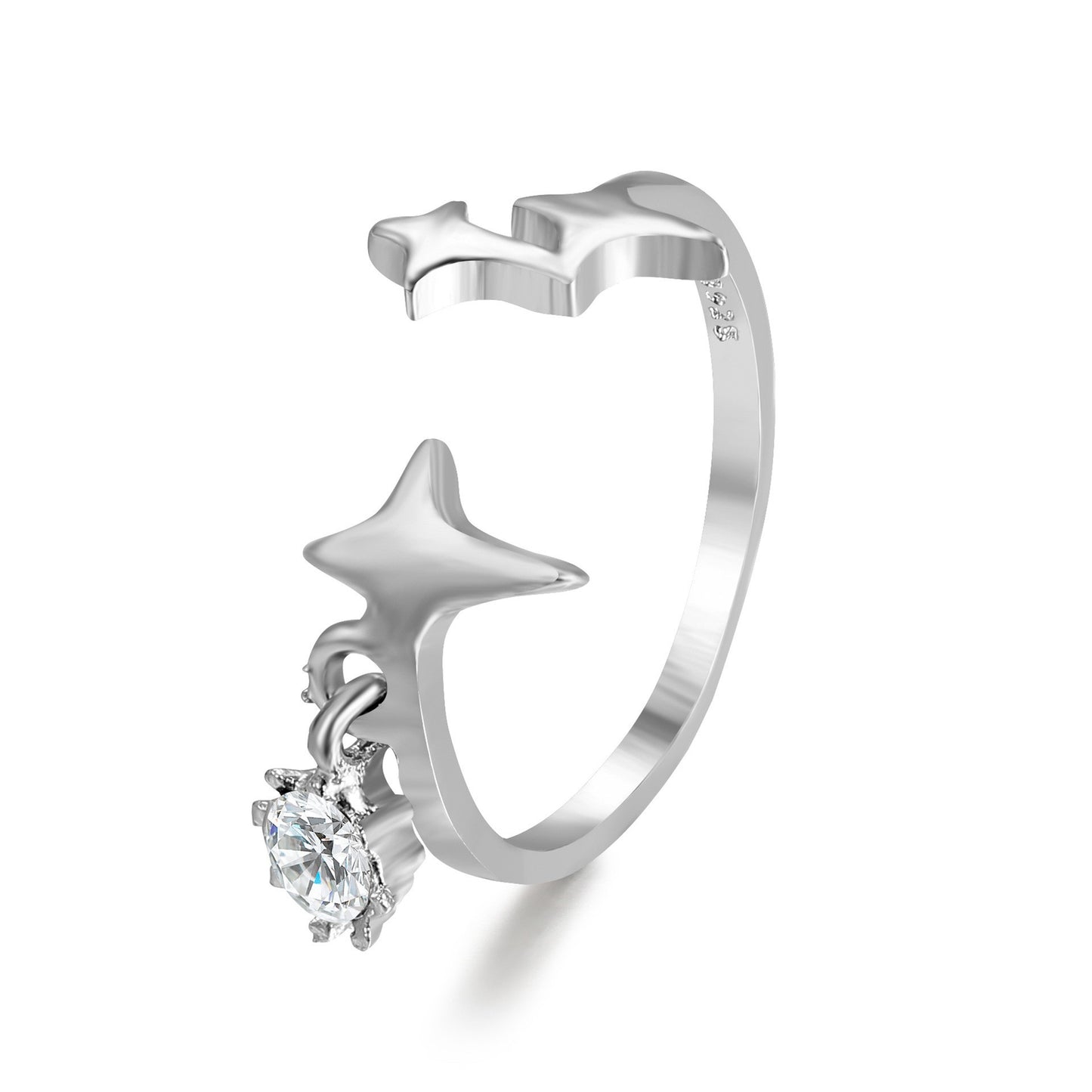 Snake-shaped zircon ring trendy geometric design