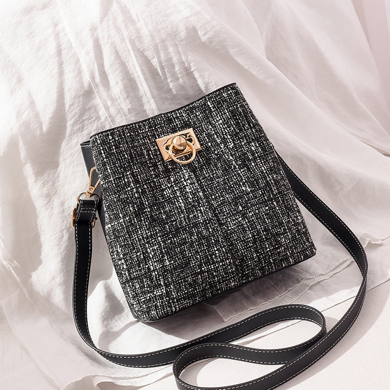 Soft Leather Bucket Bag with Adjustable Strap