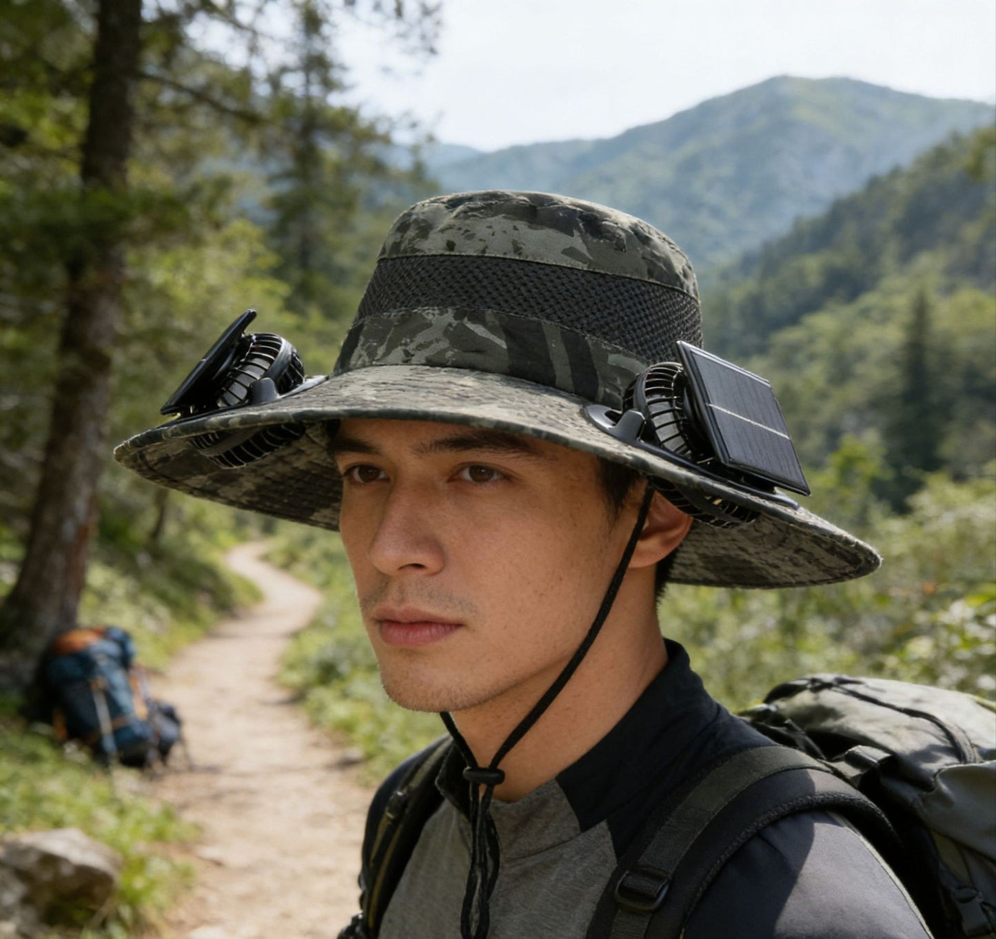 Solar Powered Cooling Hat with Dual Fans