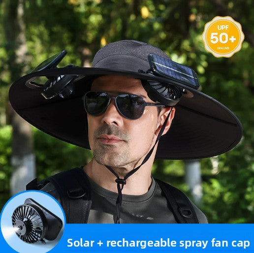 Solar Powered Cooling Hat with Misting Function