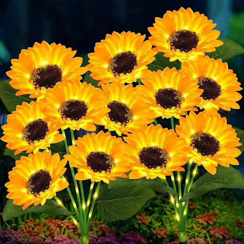 Solar Powered LED Flower Lawn Lamp