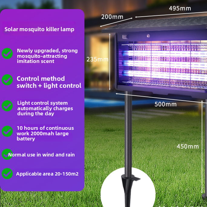Solar Powered Outdoor Mosquito Eliminator Light