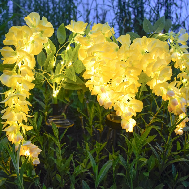 Solar Powered Wisteria Flower Garden Lamp