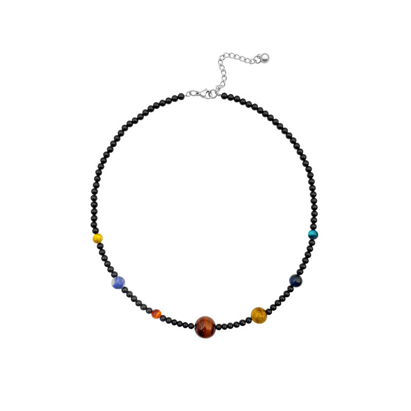 Solar System Planet Necklace with Natural Stones