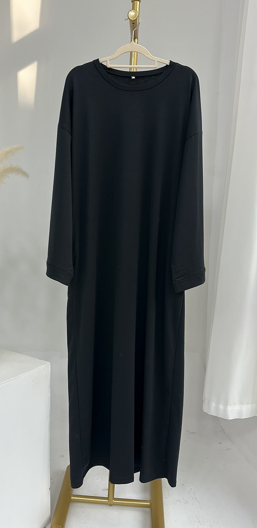 Solid-color hoodie dress