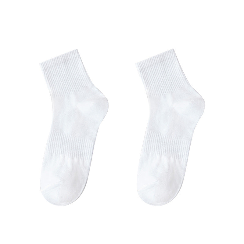 Solid Color Mid-Tube Socks
