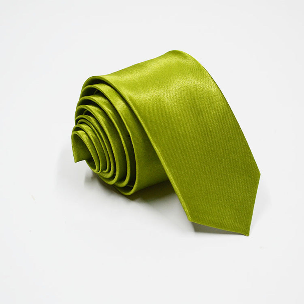 Solid color narrow tie men's hand-tied tie