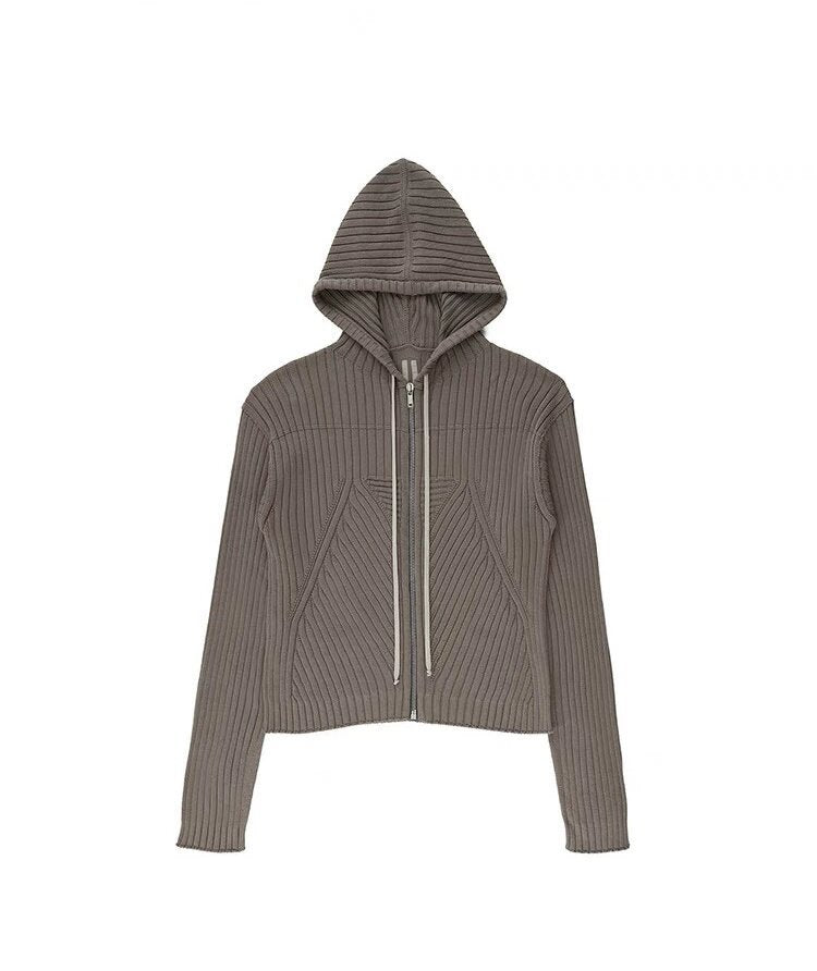 Spiral Drawstring Cotton Cardigan Jacket