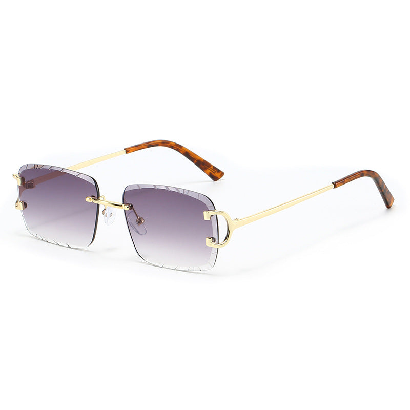 Square Rimless Metal Sunglasses