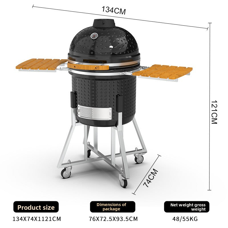 Stainless Steel Ceramic Kamado Grill Smoker