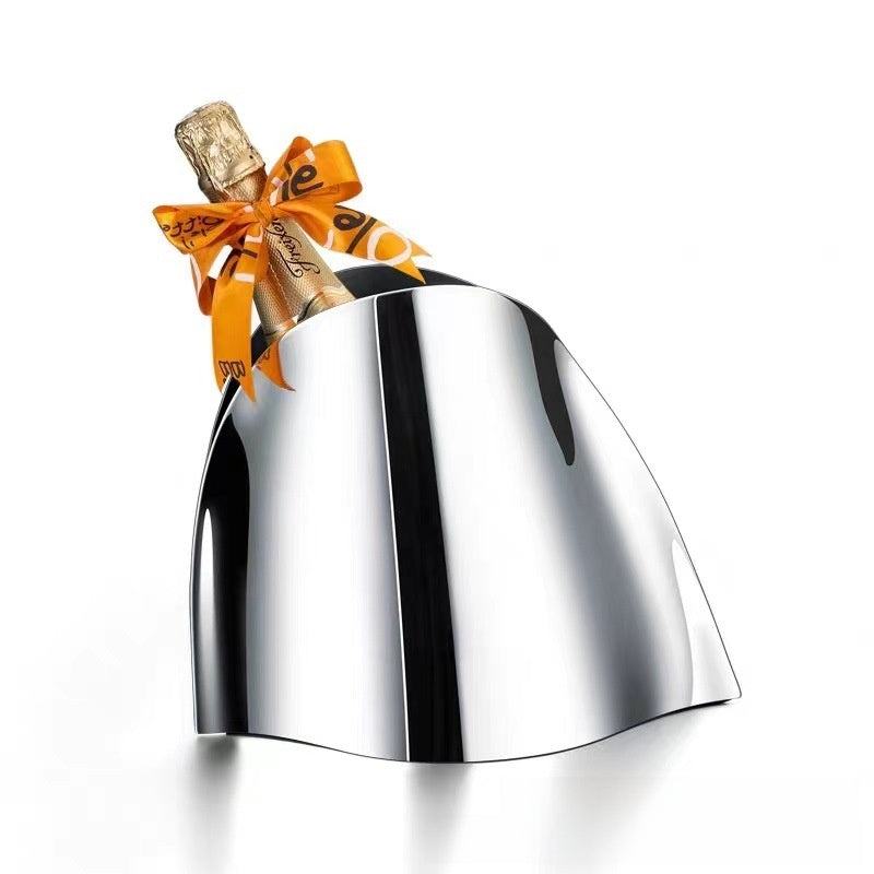 Stainless Steel Champagne Bucket Creative Metal Dining Table Wine Bucket Ice Bucket Model House Vase Insulated Wine Set Ice Cooler