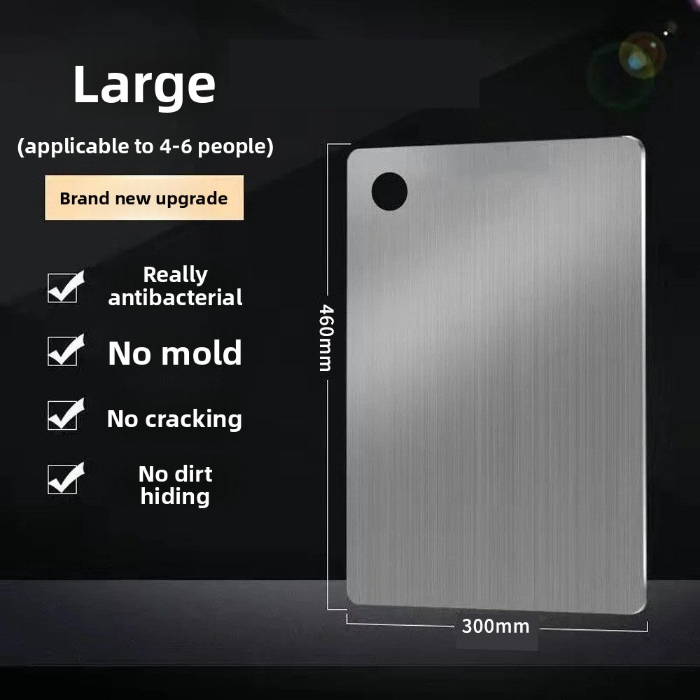 Stainless steel chopping board with increased thickness