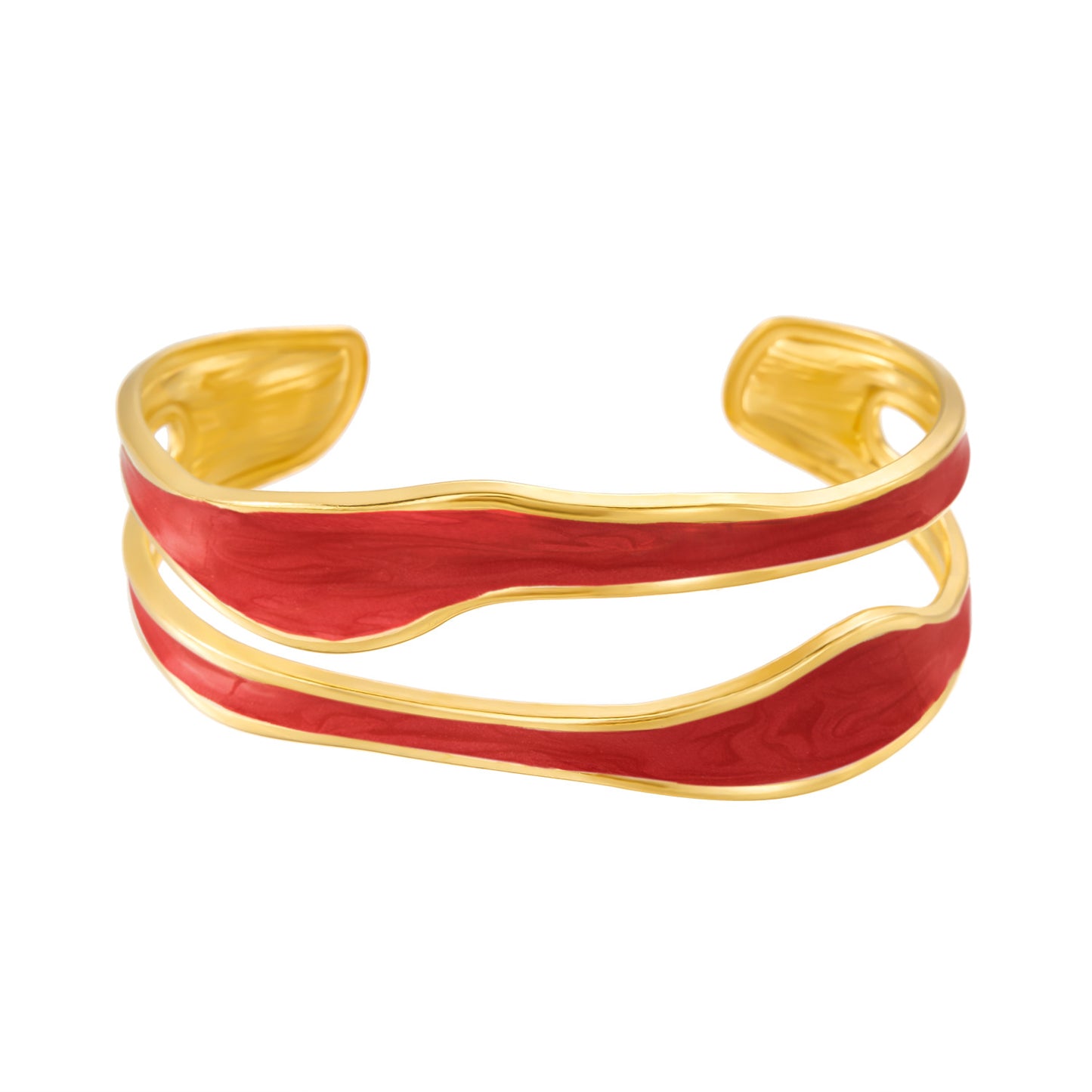 Stainless Steel Wave Irregular Opening Bracelet