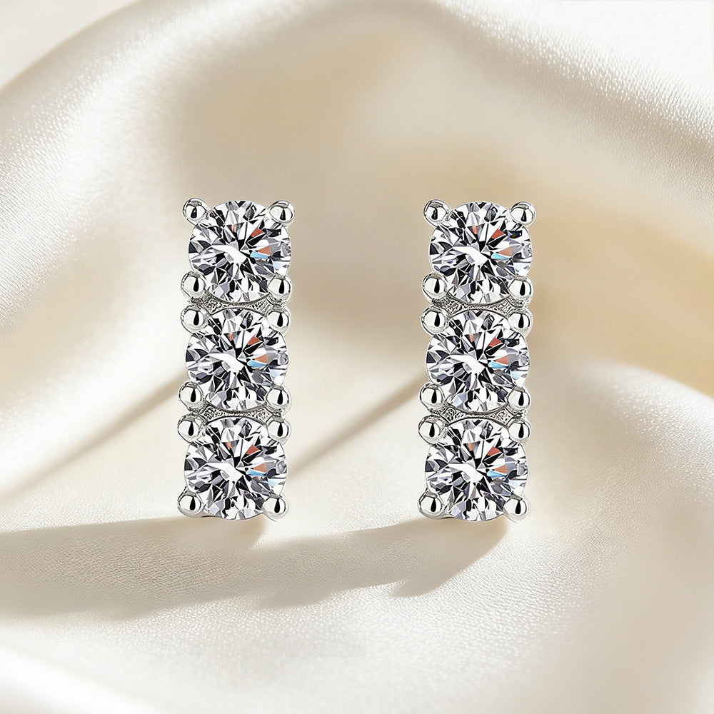 Stainless Steel Zircon Necklace and Earrings