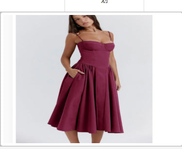 Strapless Floral Print High Waist Dress