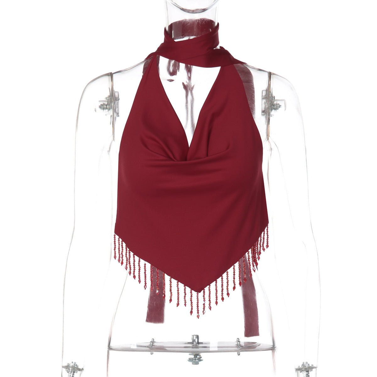 Strappy Back Tie Hollow Out Top