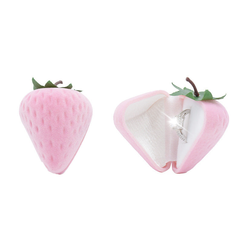 Strawberry Flocking Jewelry Box