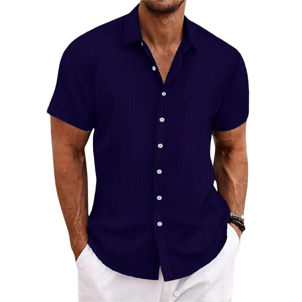 Striped Casual Short-Sleeved Shirt