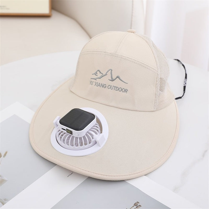 Suggested English Title: Solar Powered Fan Sun Hat for Outdoor Summer
