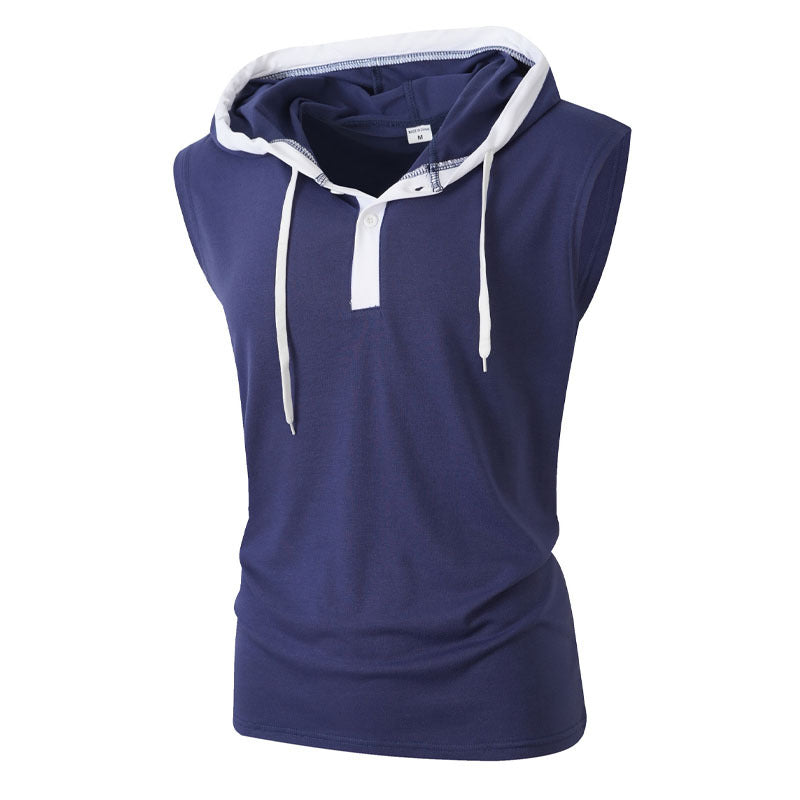 Summer New Style Heavy-Duty Vest Trendy Brand Outdoor Casual Sleeveless Hooded Vest for Men