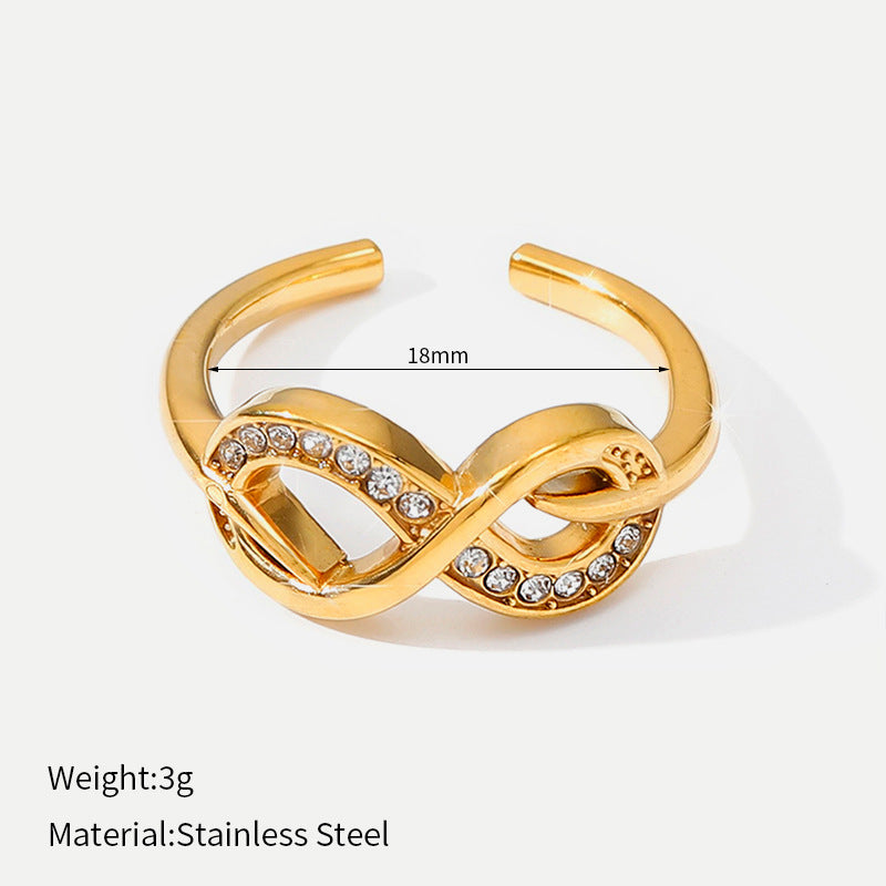 Sun Moon Star Titanium Steel Open Ring