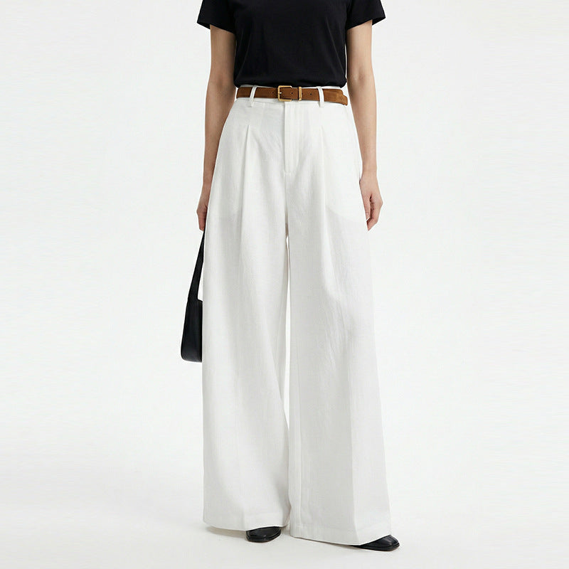 Tencel Cotton Flared Wide Leg Pants for Women