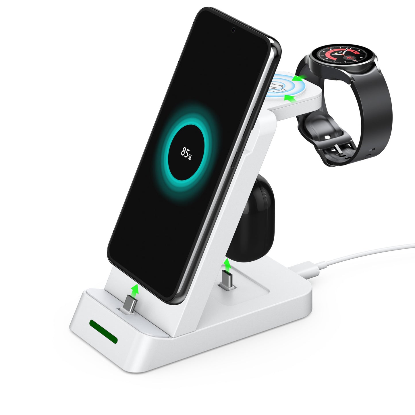 Three-in-One Fast Wireless Charger for iPhone and Samsung