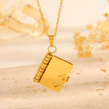 Titanium and steel girls' love letter necklace