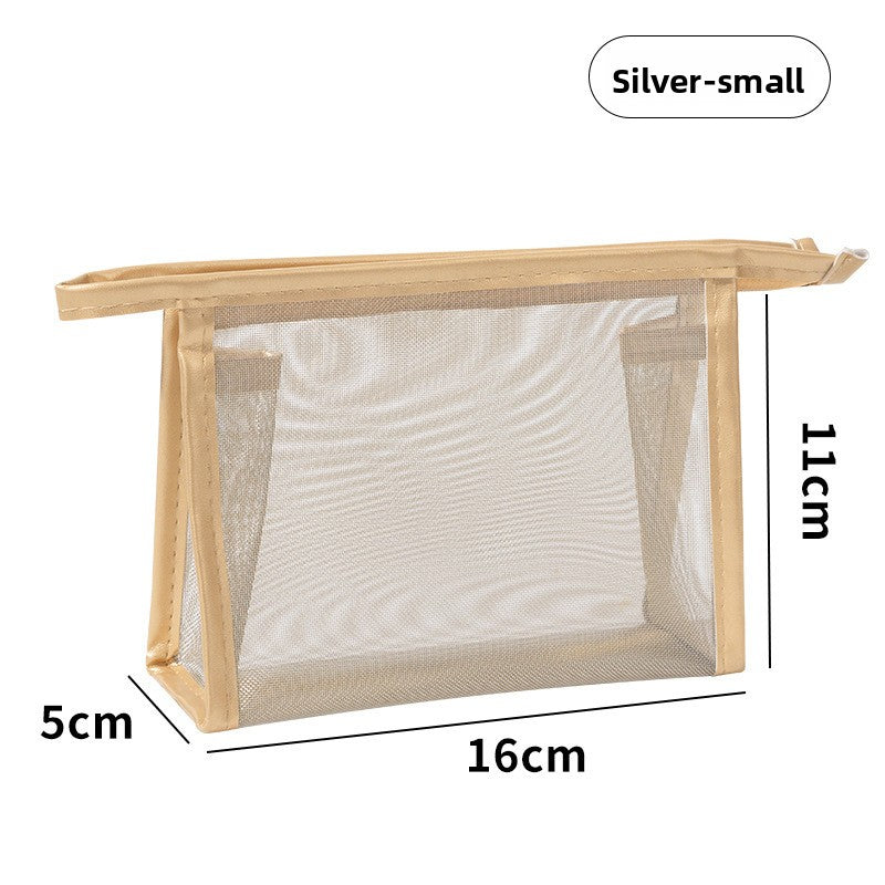 Transparent Mesh Cosmetic Toiletry Organizer Bag