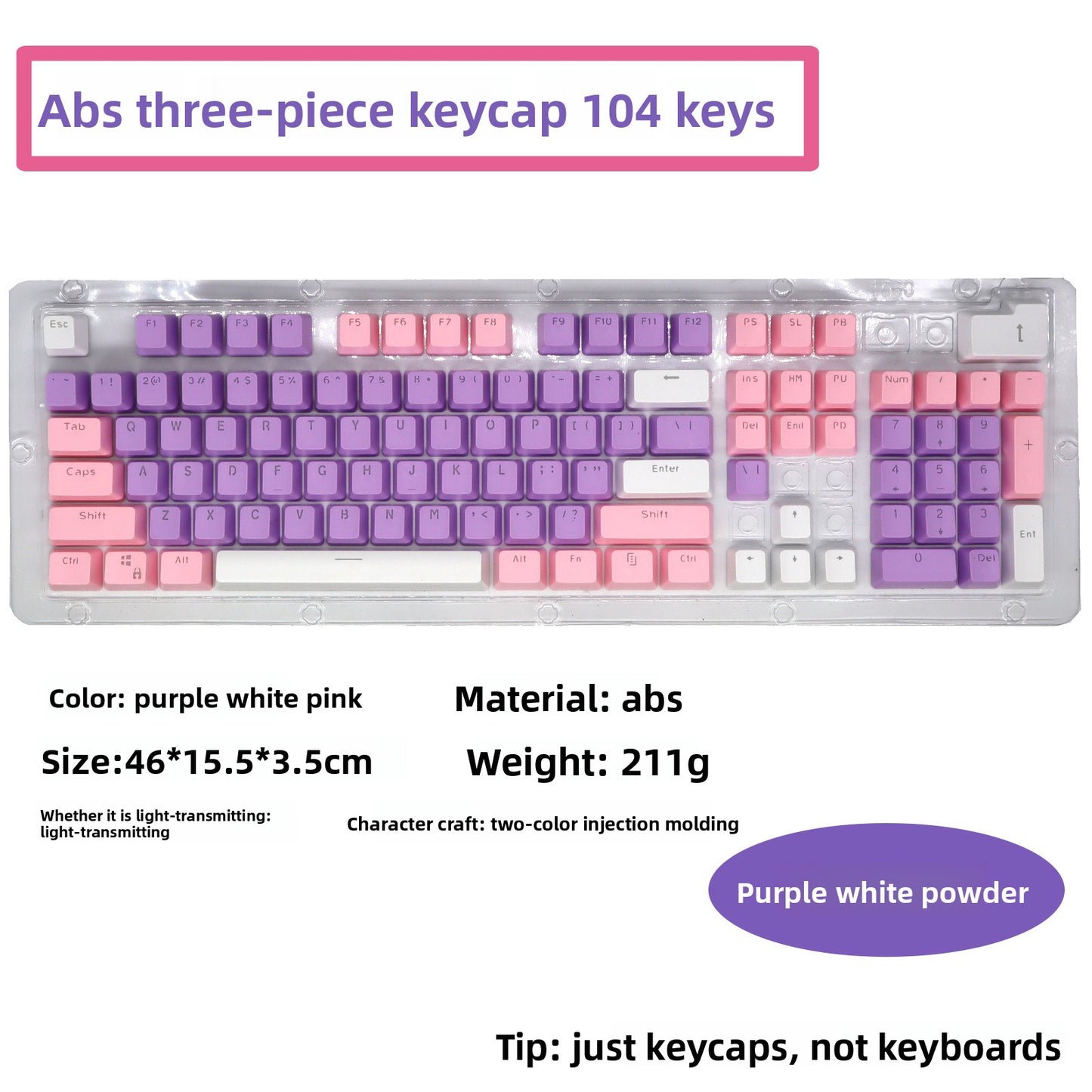 Two-Tone Injection Molded Mechanical Keyboard Keycaps