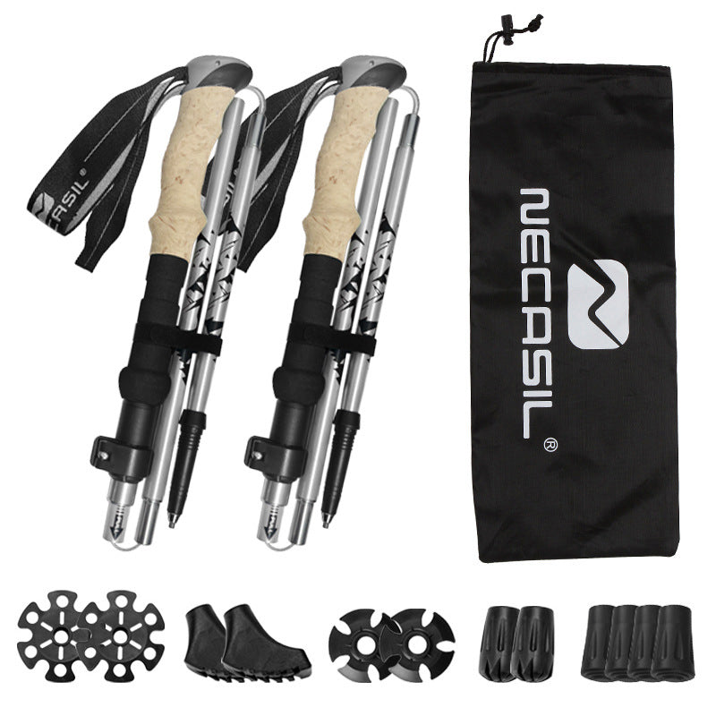 Ultra-light Telescopic Folding Trekking Poles for Outdoor Hiking