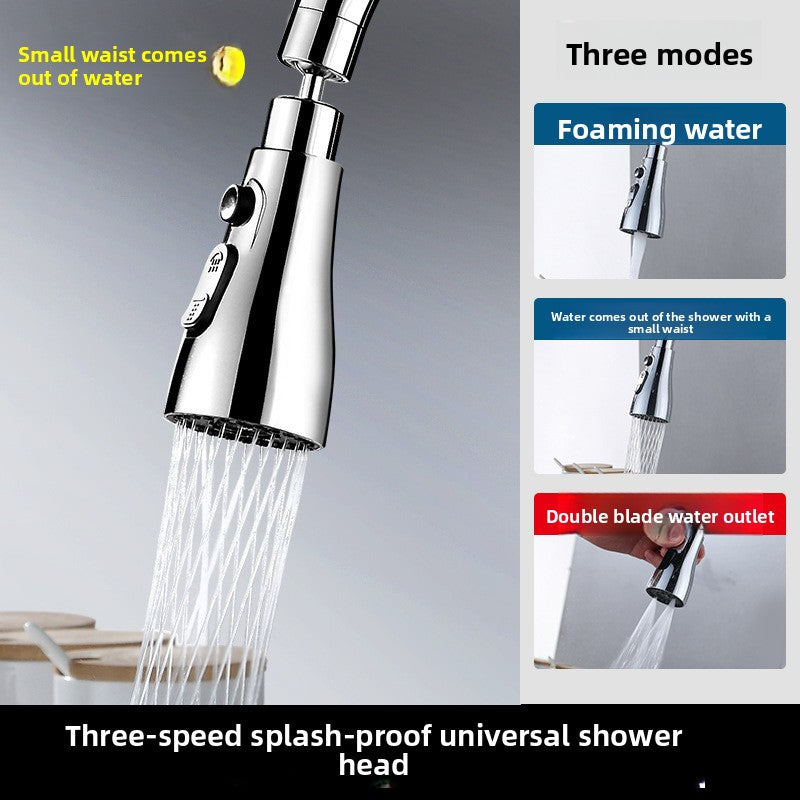 Universal Kitchen Faucet Extender Anti-Splash Rotating Nozzle