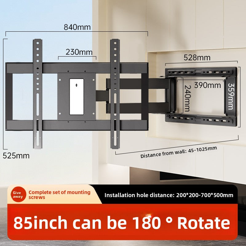Universal TV Wall Mount Bracket with 180-Degree Rotation and Telescopic Arms