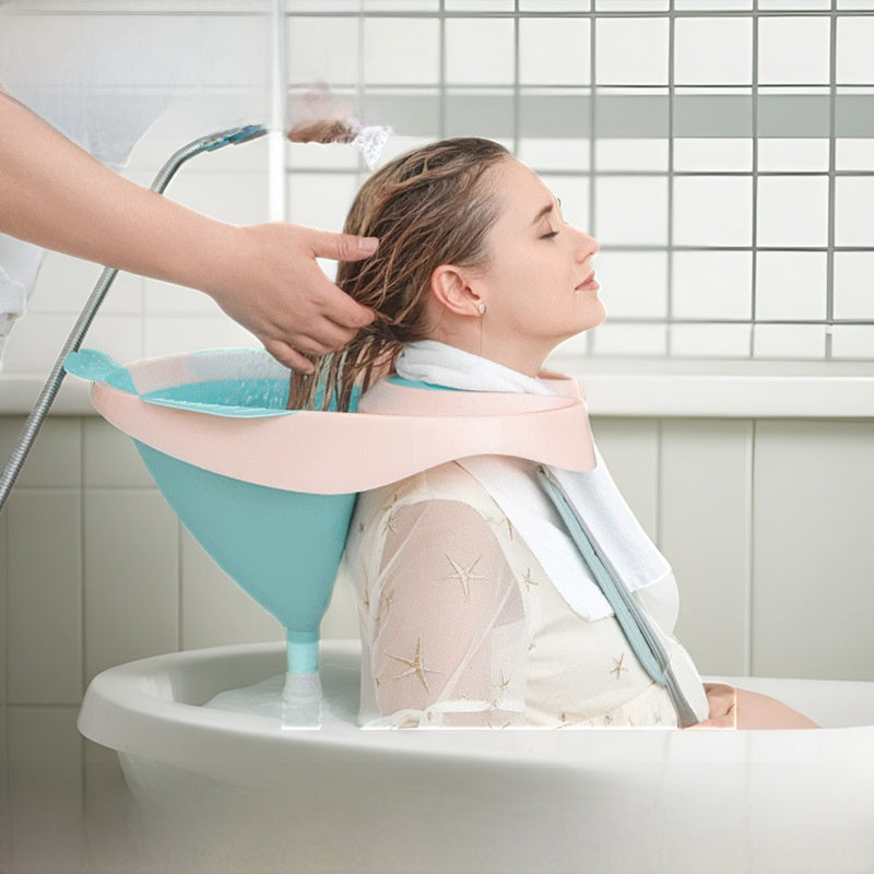Use the hair washing and drying device