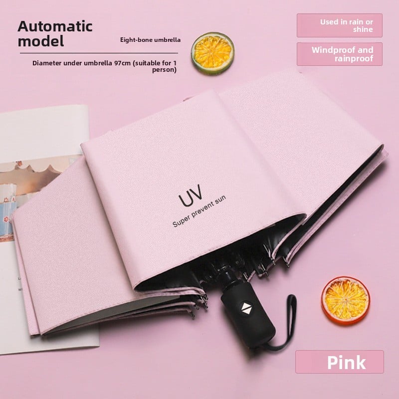 Uv Vinyl Sun Protection Parasol, Rain or Shine Umbrella