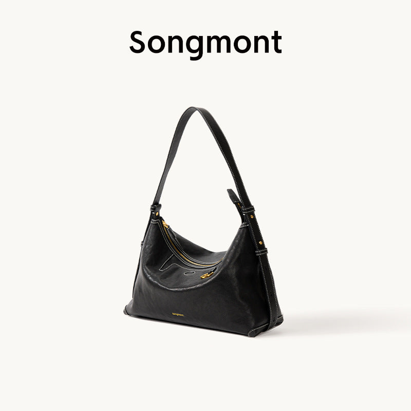 Vegetable-Tanned Leather Hobo Bag